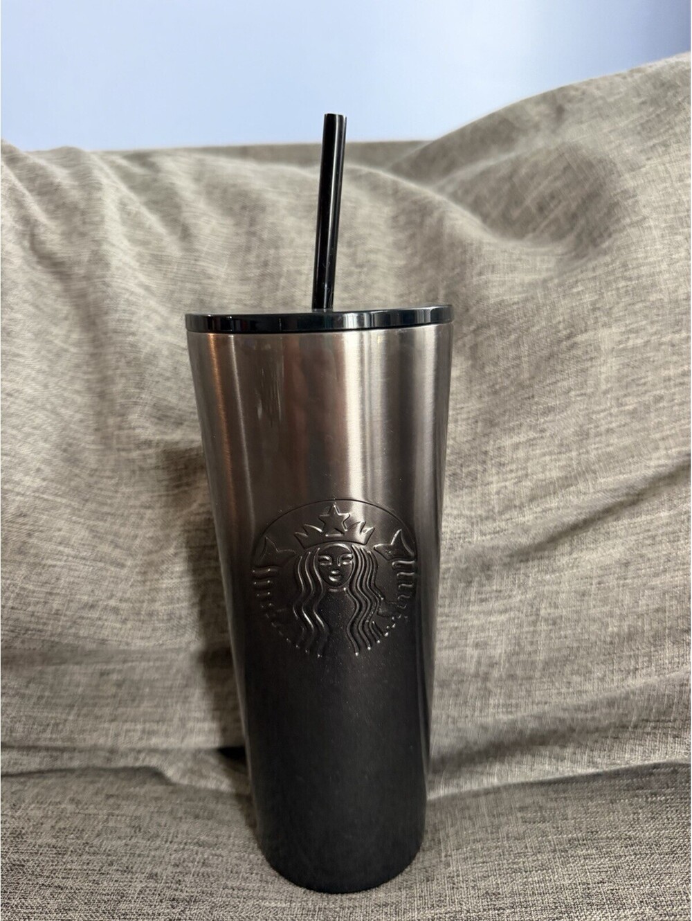 Starbucks Stainless Steel Black Glitter Cold Cup Tumbler With Straw 24oz 2019